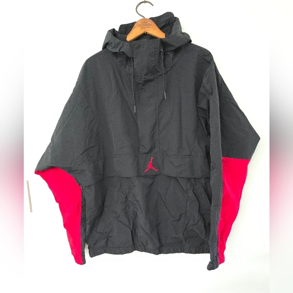 Mens Nike Air Jordan Jumpman Half Zip Hoodie Windbreaker Jacket Size Large - Picture 1 of 13